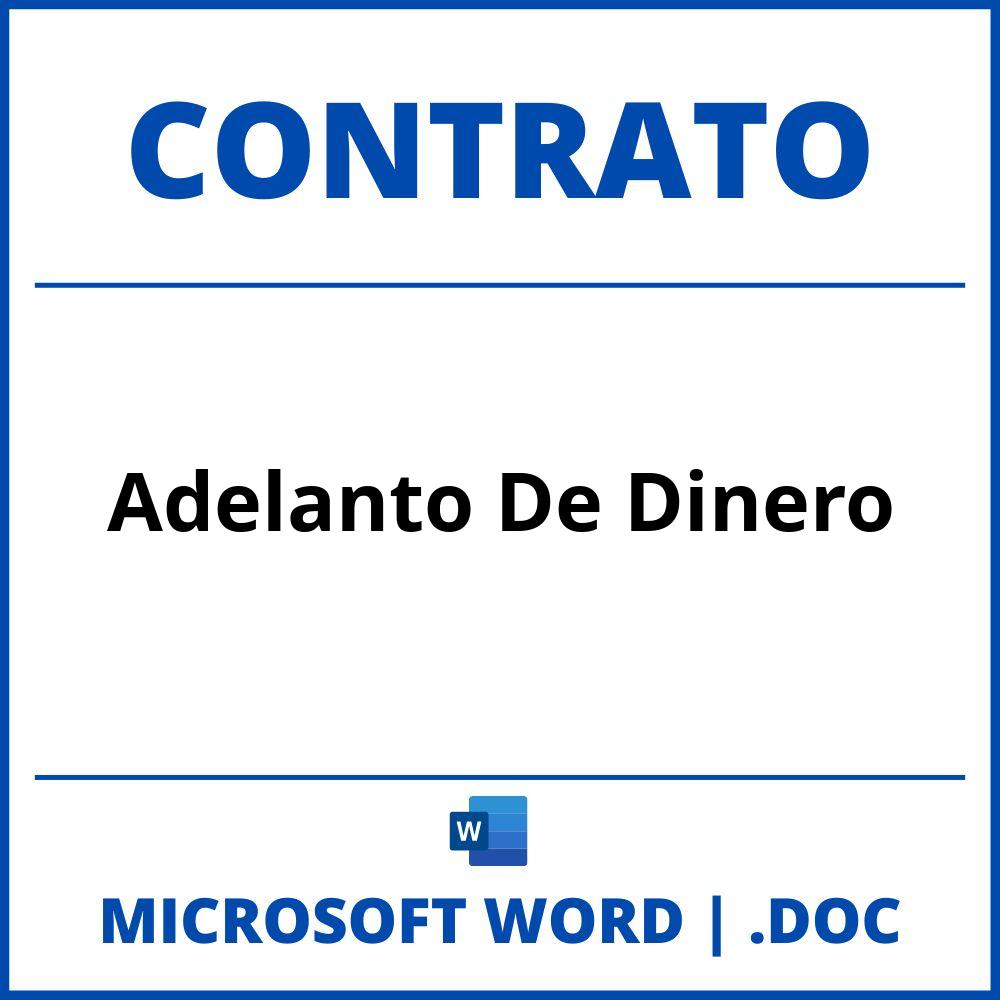 Contrato De Adelanto De Dinero