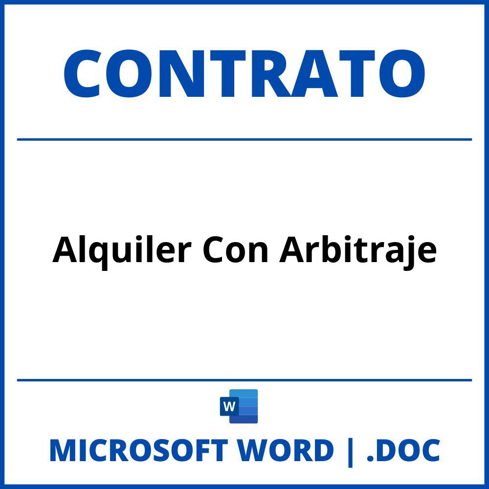 Contrato Alquiler Con Arbitraje