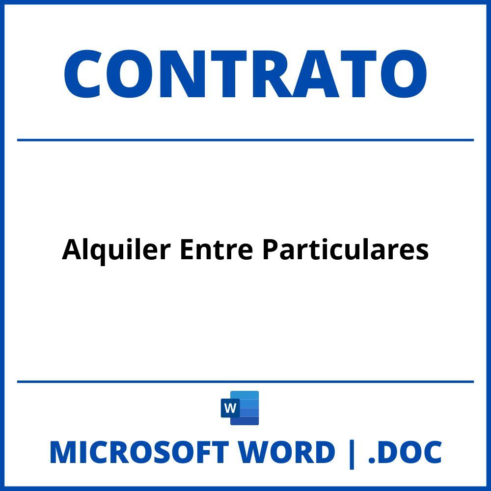 Contrato Alquiler Entre Particulares