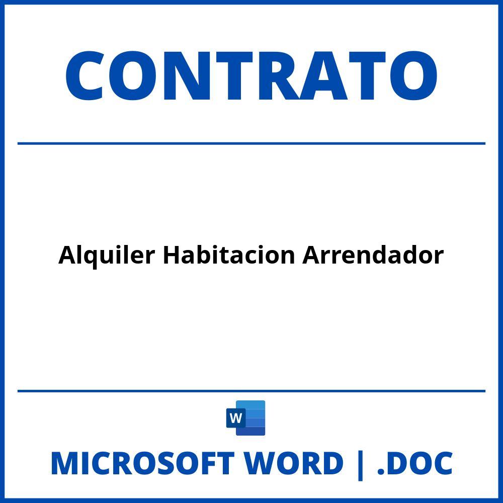Contrato Alquiler Habitacion Arrendador