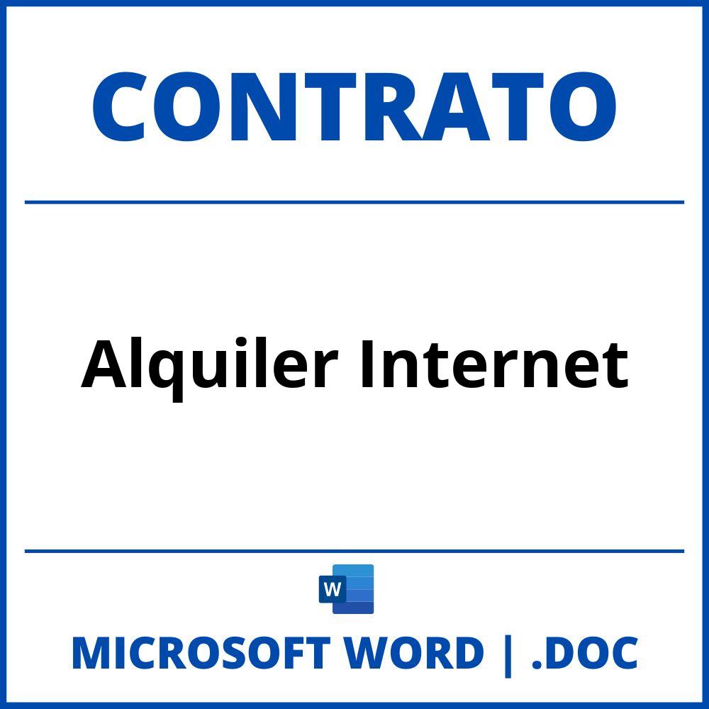 Contrato De Alquiler Internet