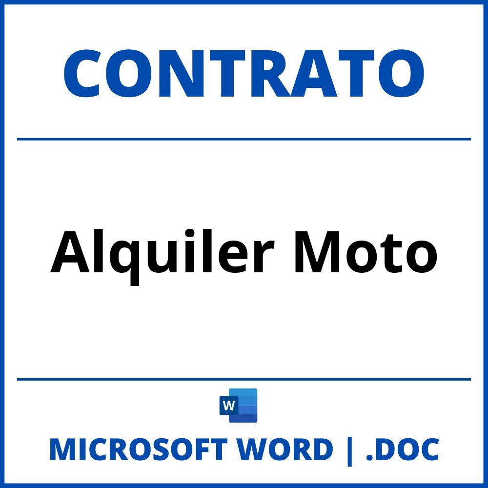 Contrato De Alquiler De Moto