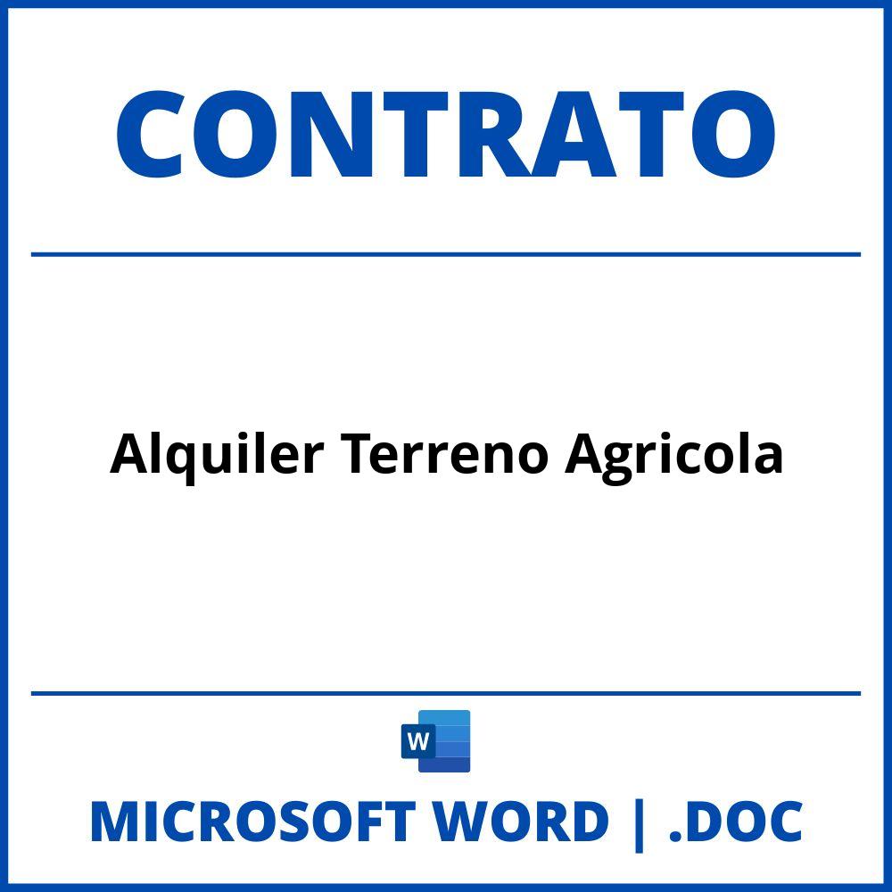 Contrato De Alquiler De Terreno Agricola