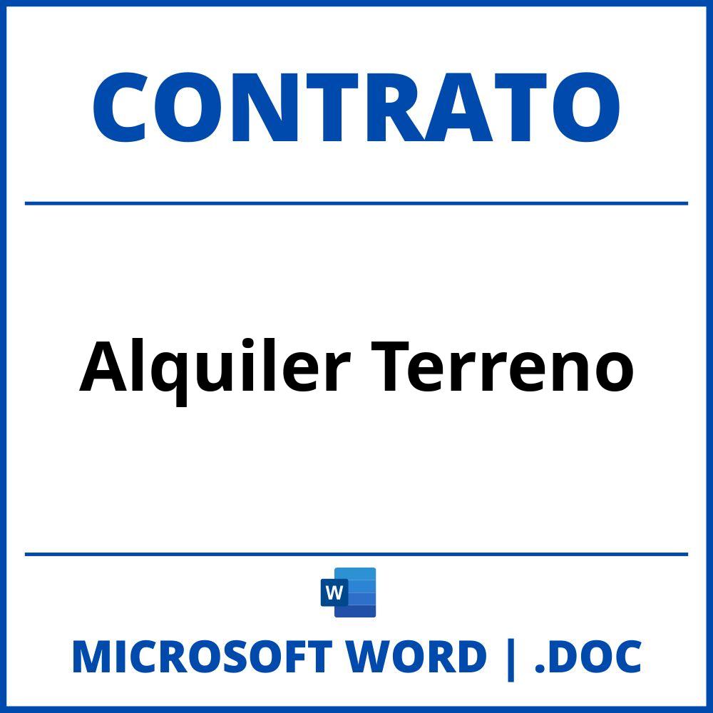 Contrato De Alquiler De Terreno