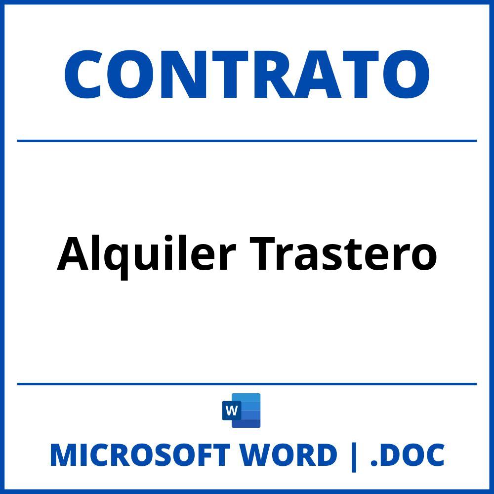 Contrato Alquiler Trastero