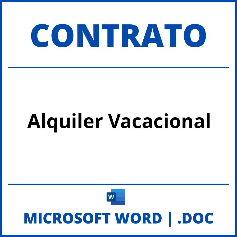 Contrato Alquiler Vacacional