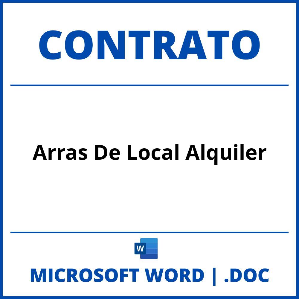 Contrato De Arras De Local Alquiler