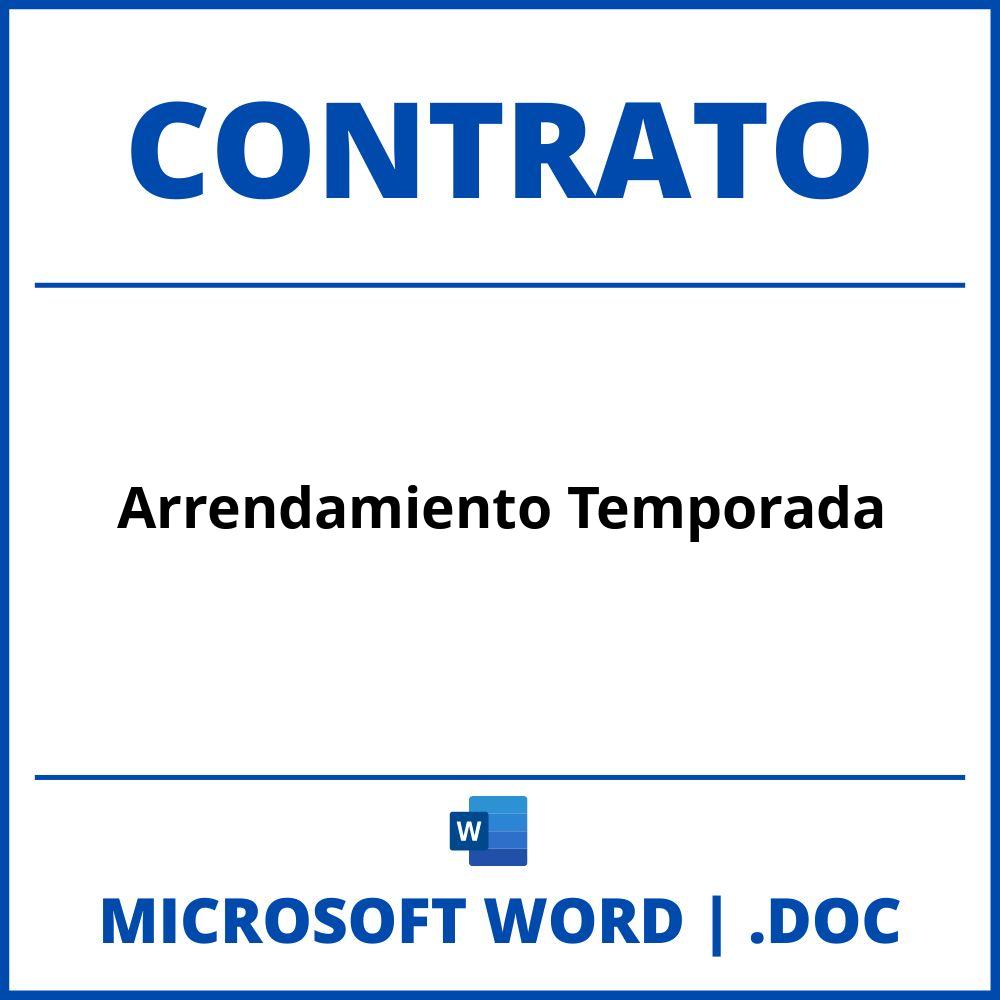 Contrato Arrendamiento Temporada