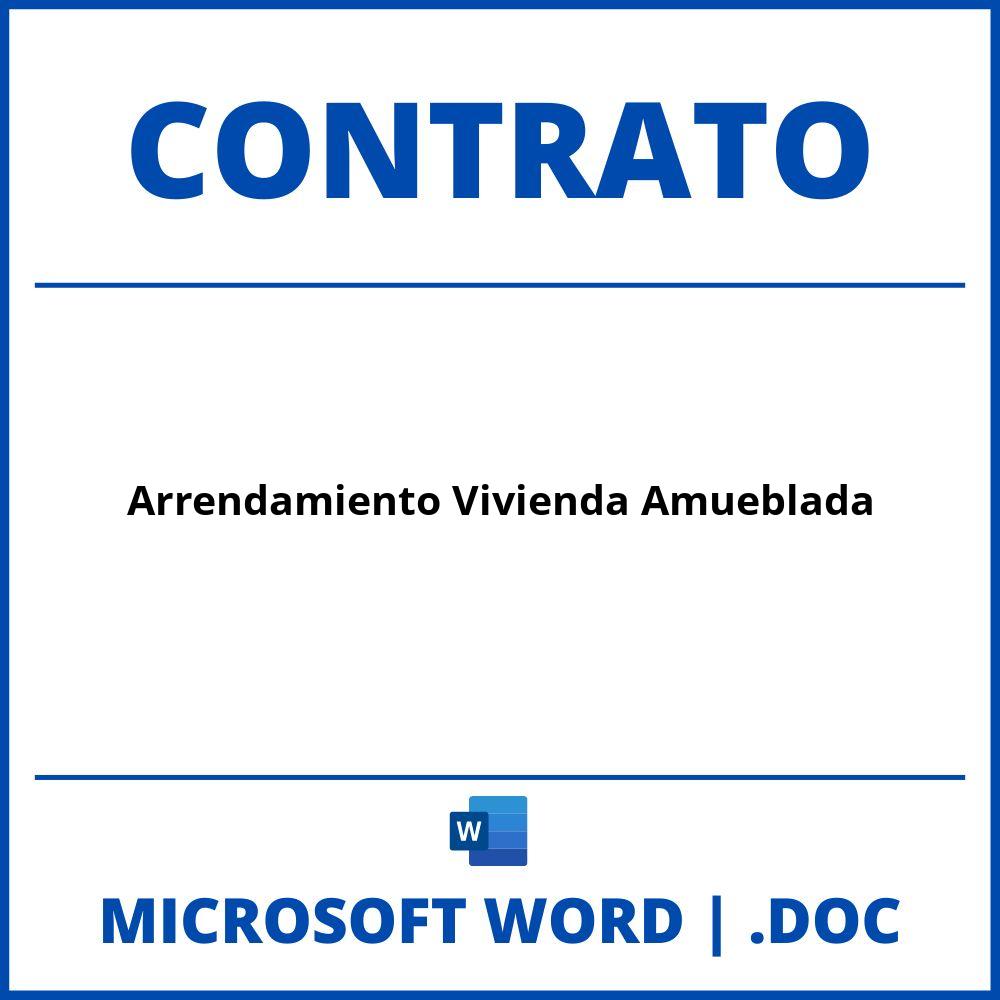 Contrato De Arrendamiento De Vivienda Amueblada