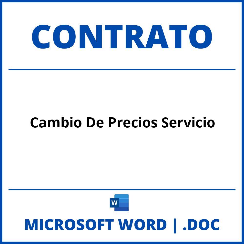 Contrato Cambio De Precios Servicio