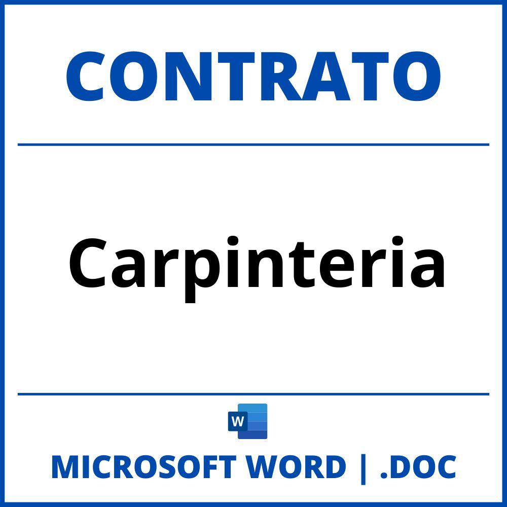 Contrato De Carpinteria