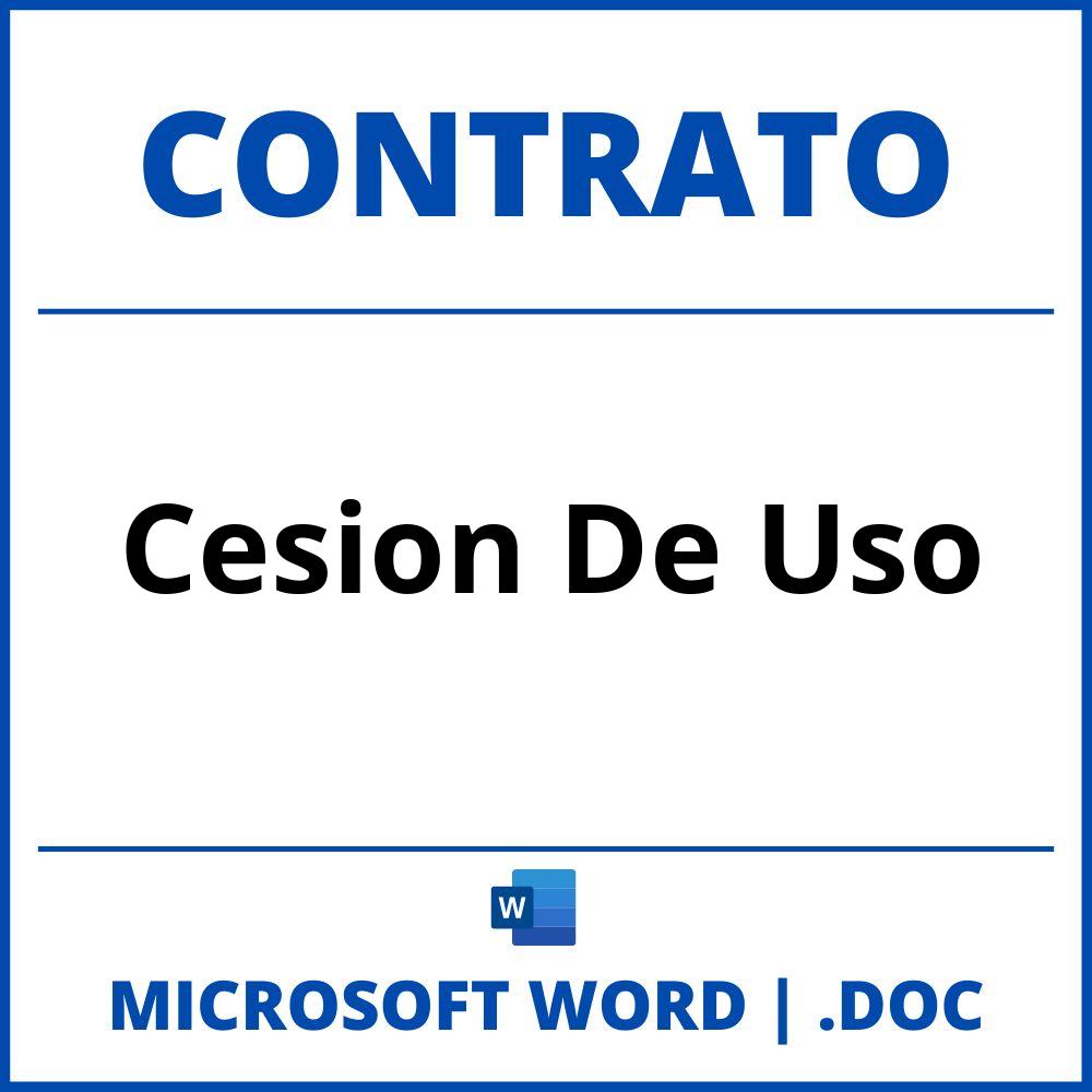 Contrato De Cesion De Uso