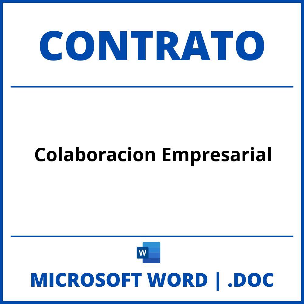 Contrato De Colaboracion Empresarial