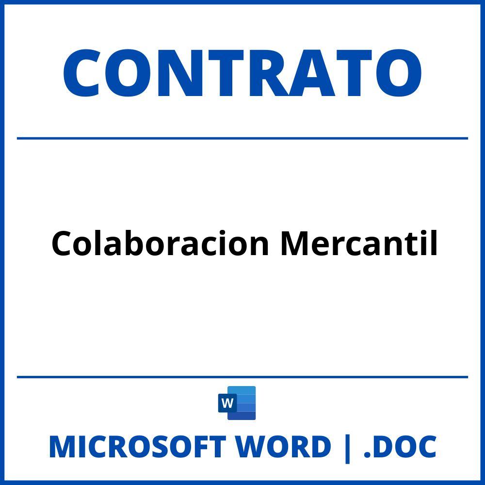 Contrato De Colaboracion Mercantil En Word 2776