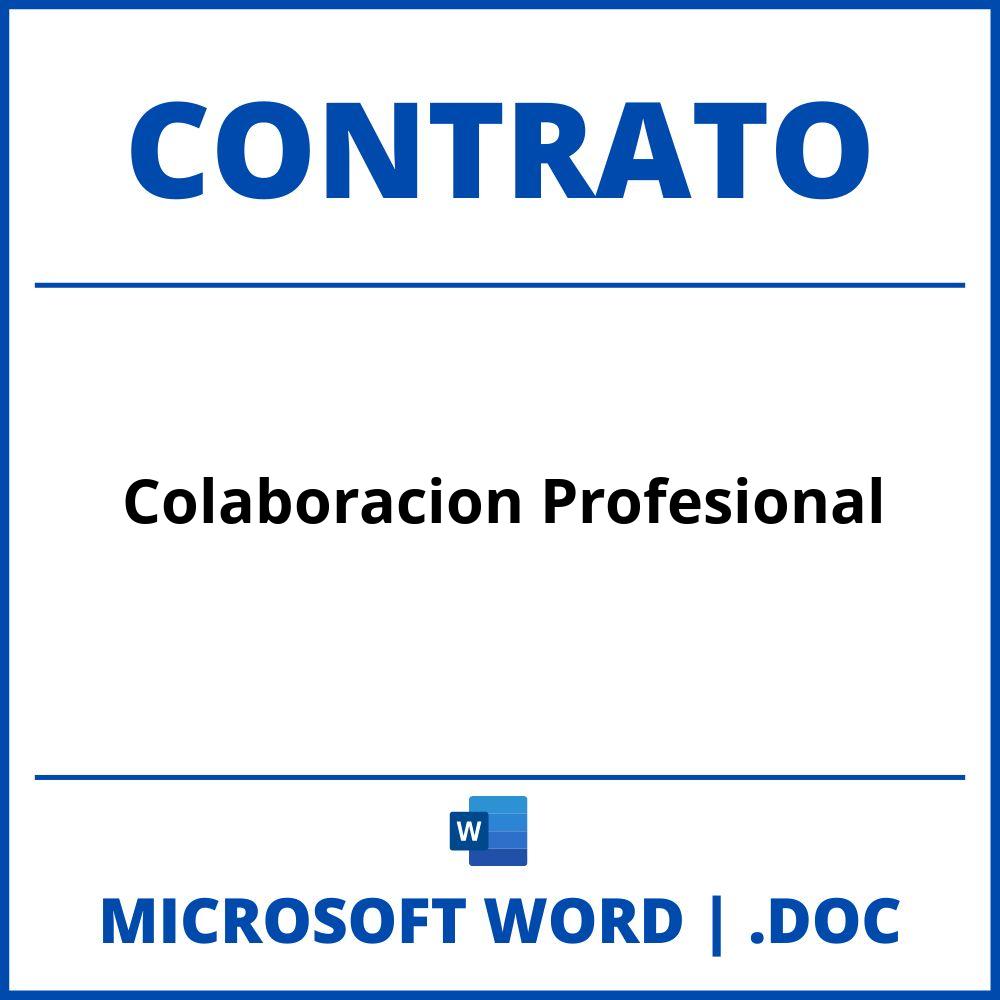 Contrato De Colaboracion Profesional