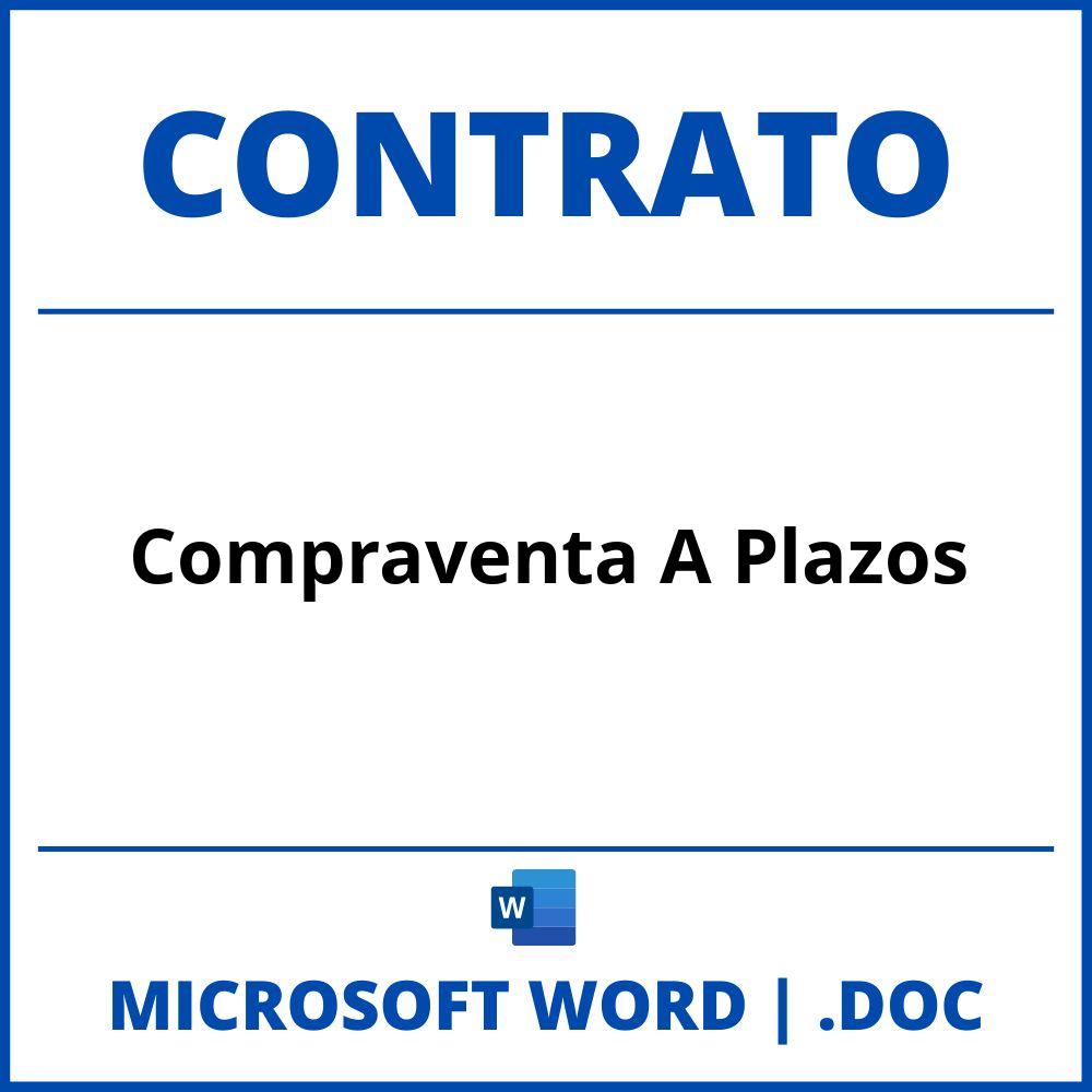 Contrato De Compraventa A Plazos