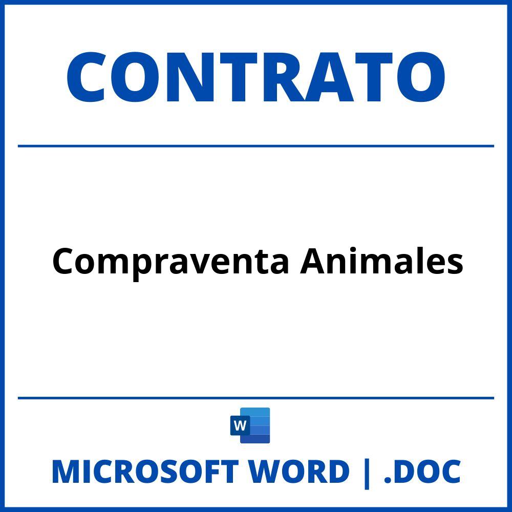 Contrato De Compraventa De Animales