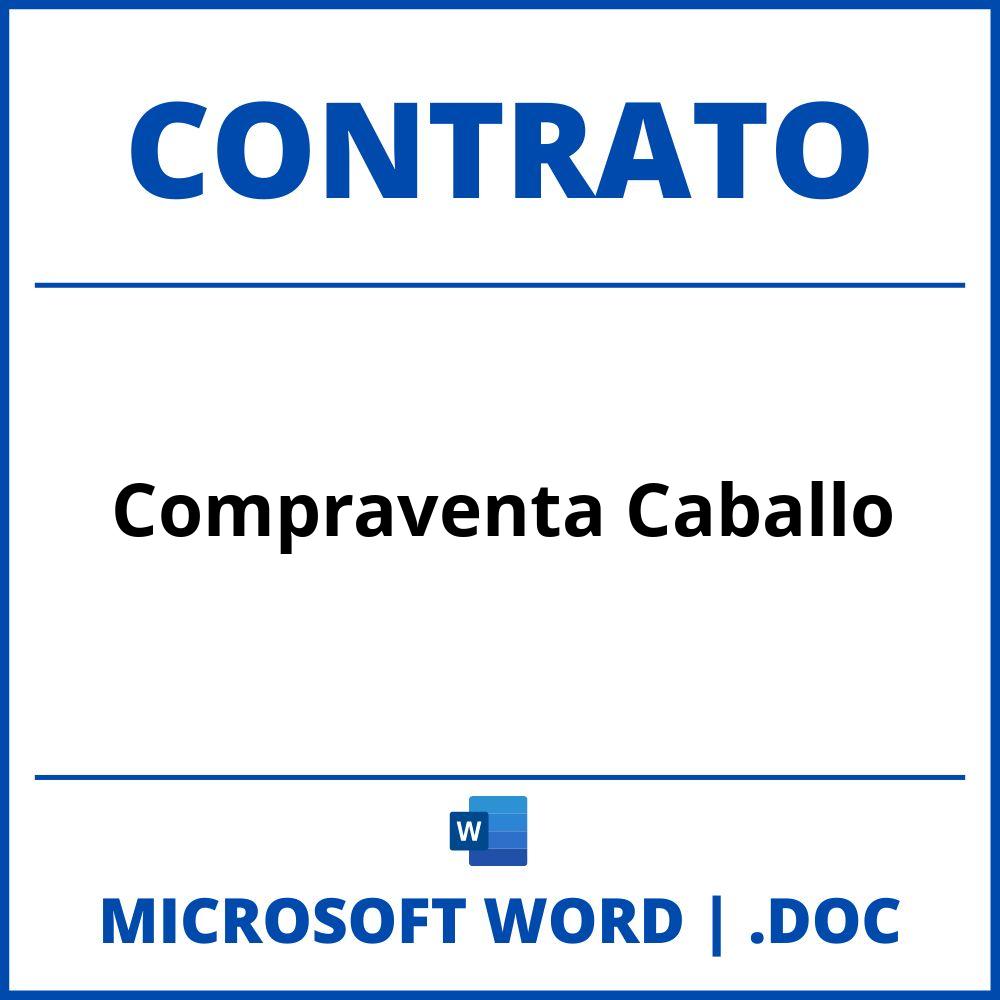Contrato Compraventa Caballo Word 6570