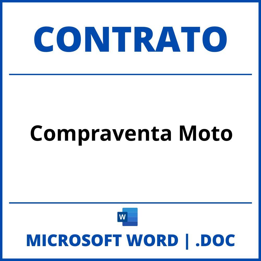 Contrato De Compraventa De Moto