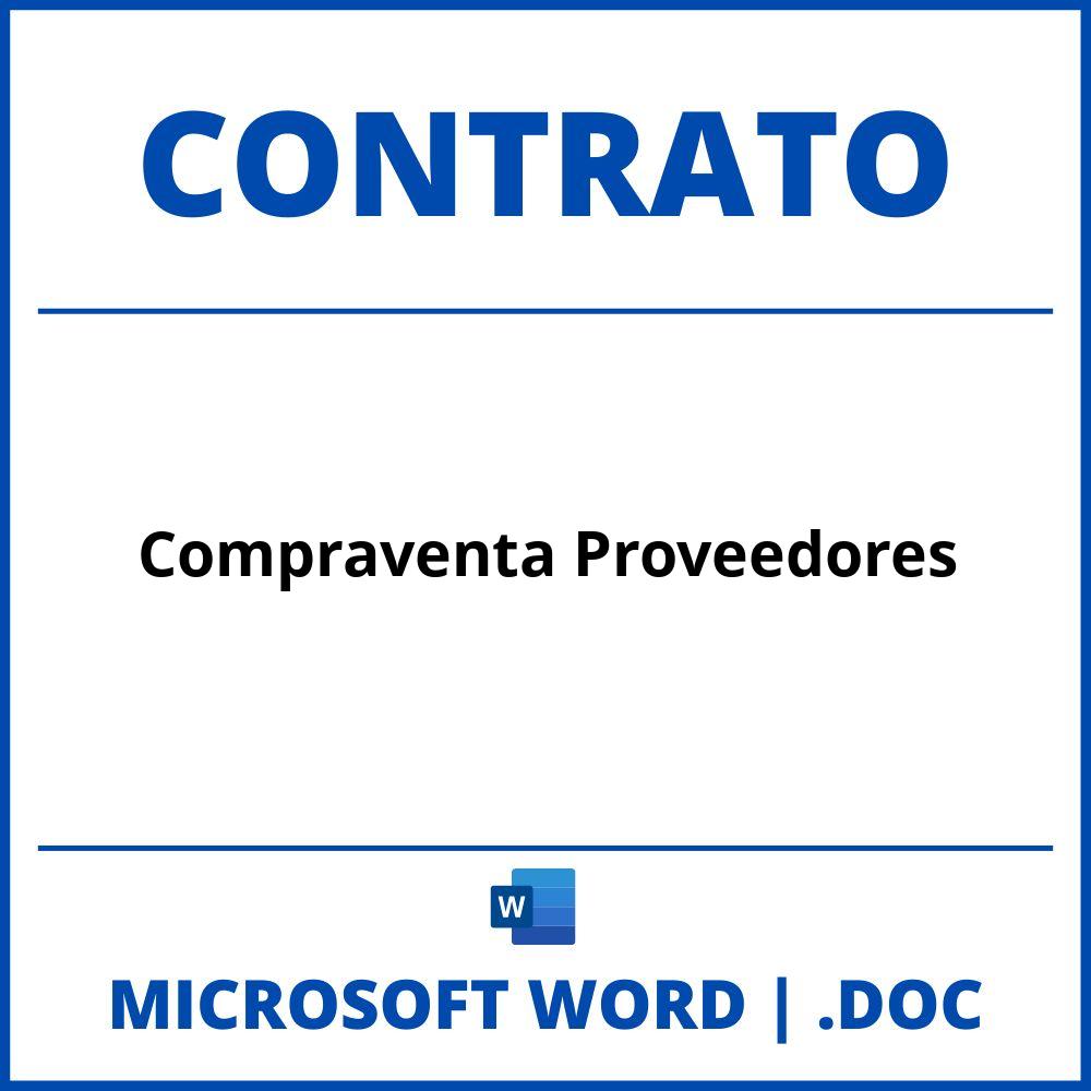 Contrato De Compraventa Proveedores