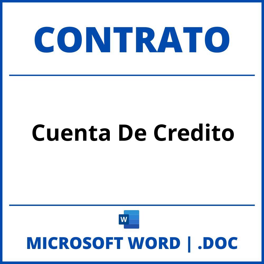 Contrato De Cuenta De Credito