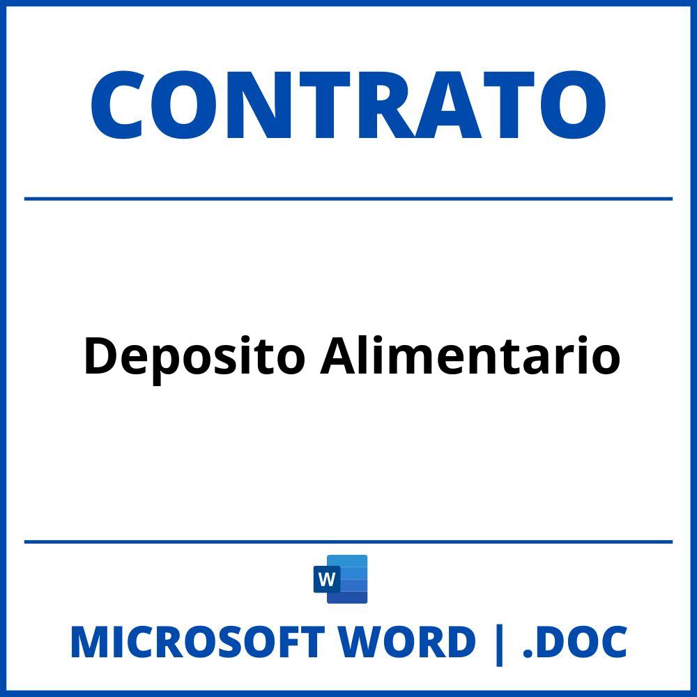 Contrato De Deposito Alimentario