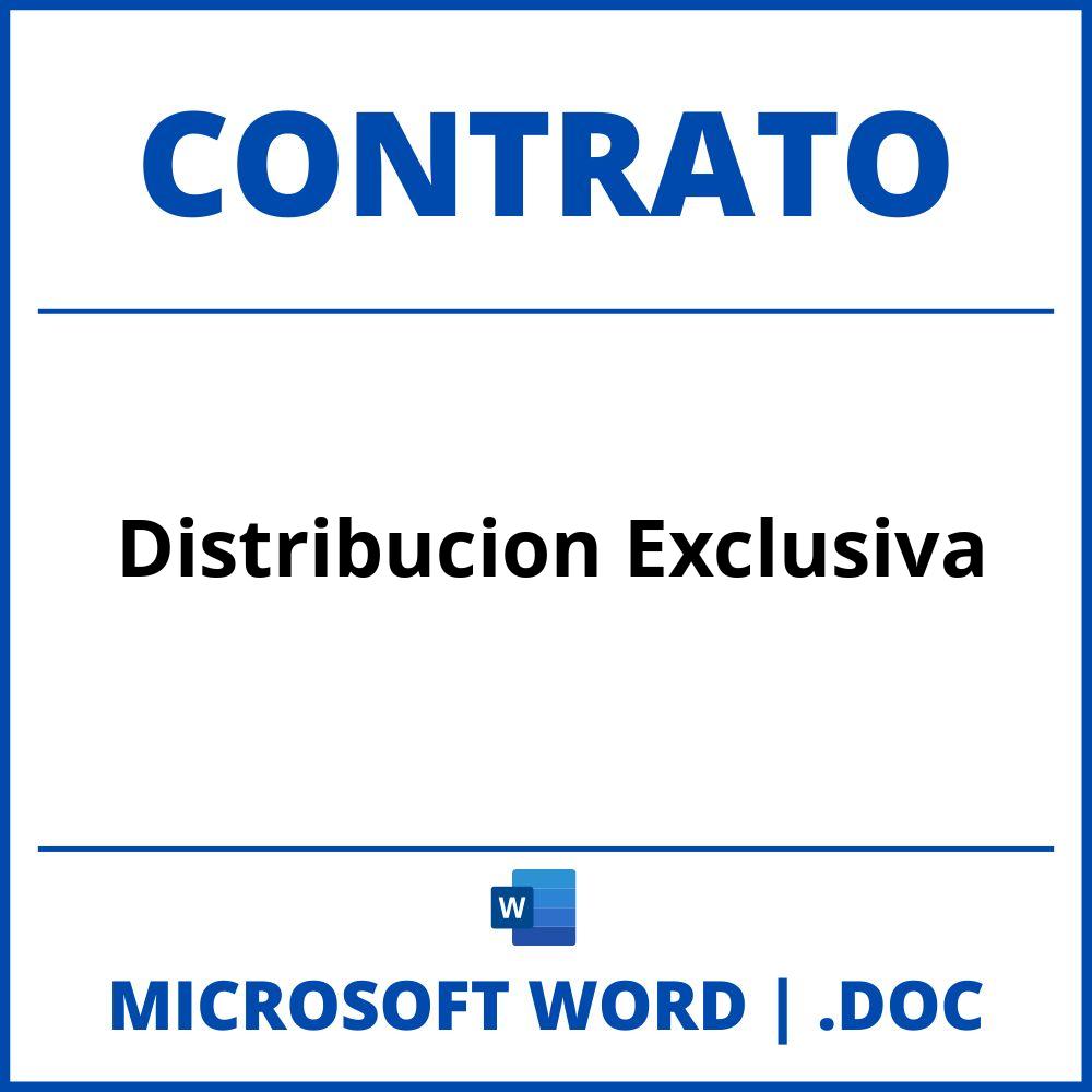 Contrato De Distribucion Exclusiva