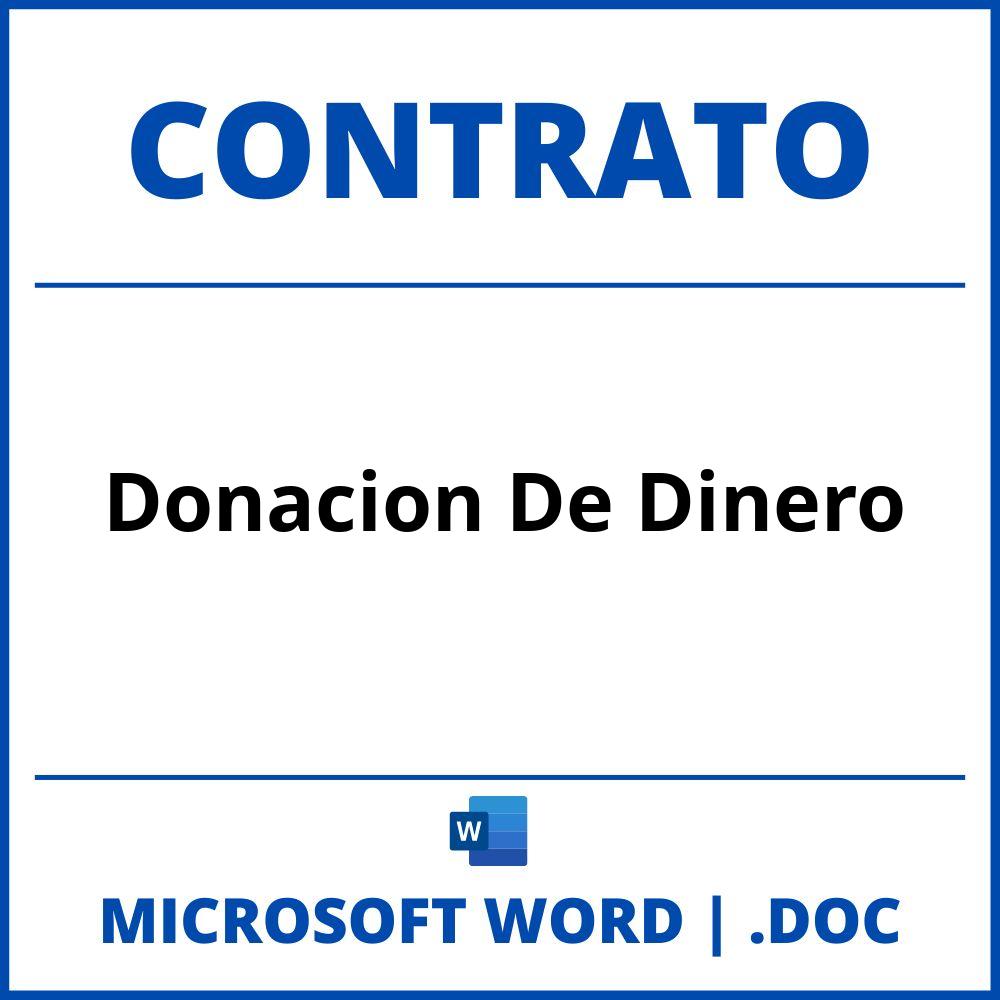 Contrato De Donacion De Dinero