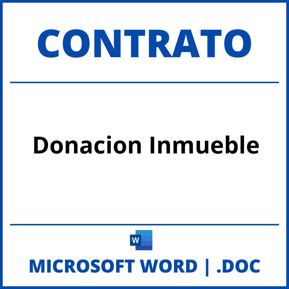 Contrato Donacion Inmueble