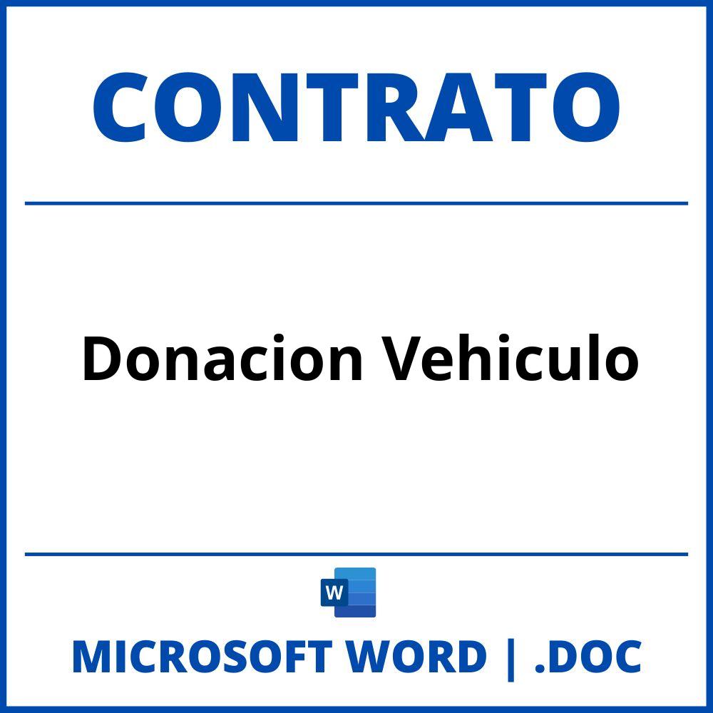 Contrato Donacion Vehiculo