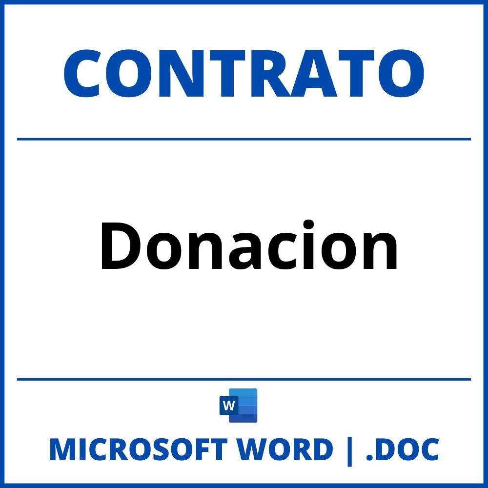 ▷ Contrato De Donacion WORD