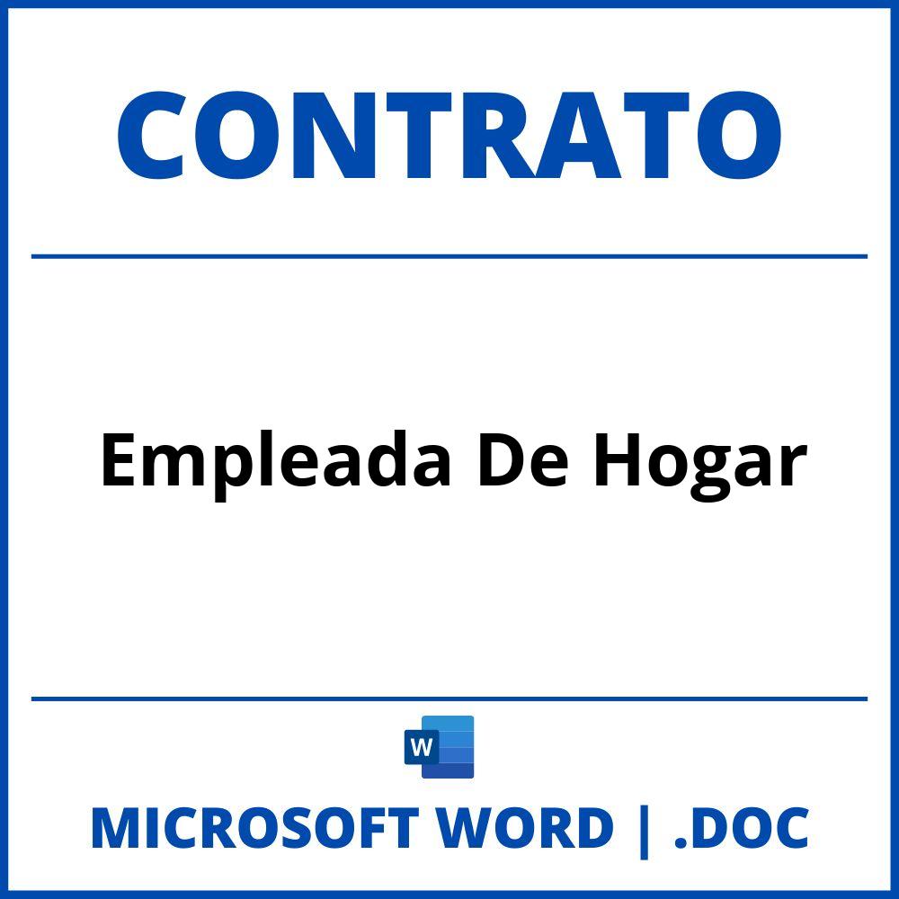 Contrato Empleada De Hogar