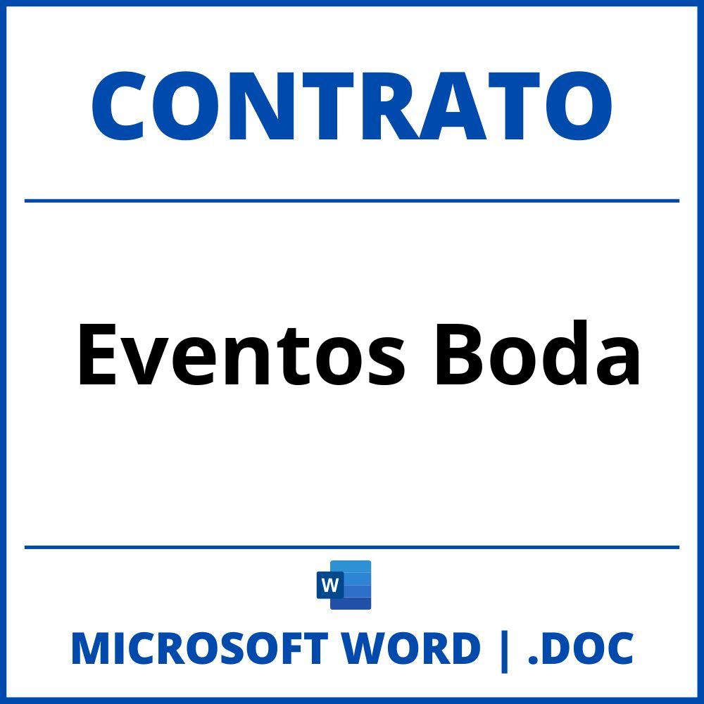 Contrato De Eventos Boda