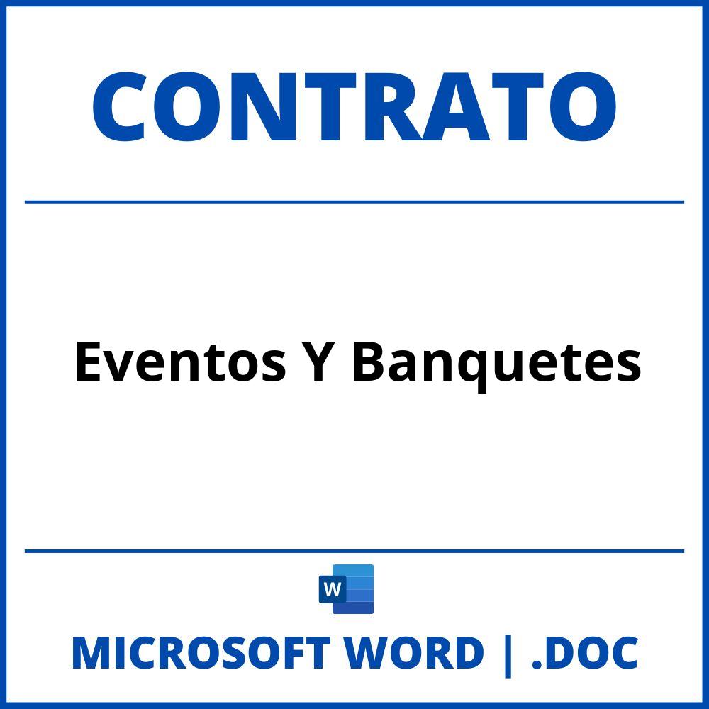 Contrato Para Eventos Y Banquetes