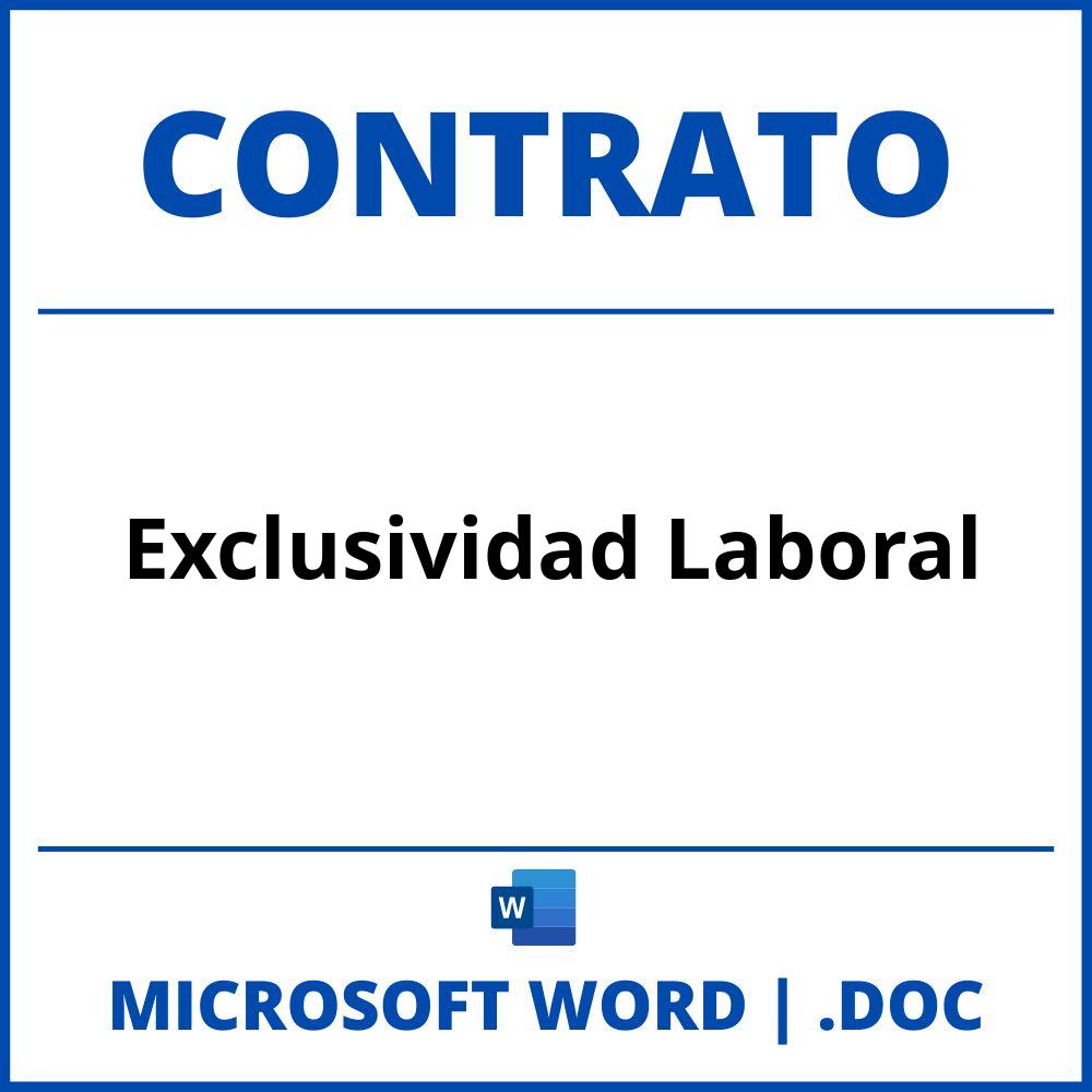 Contrato De Exclusividad Laboral