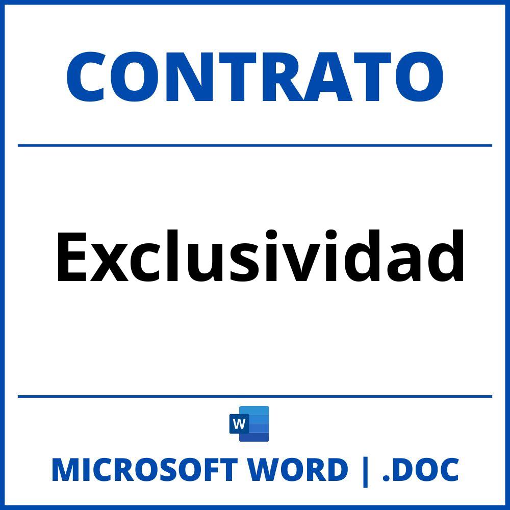 Contrato De Exclusividad