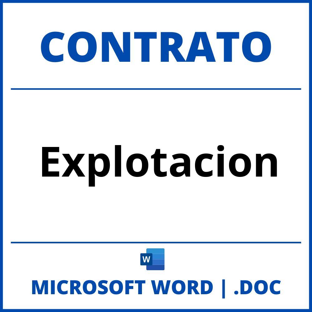 Contrato De Explotacion