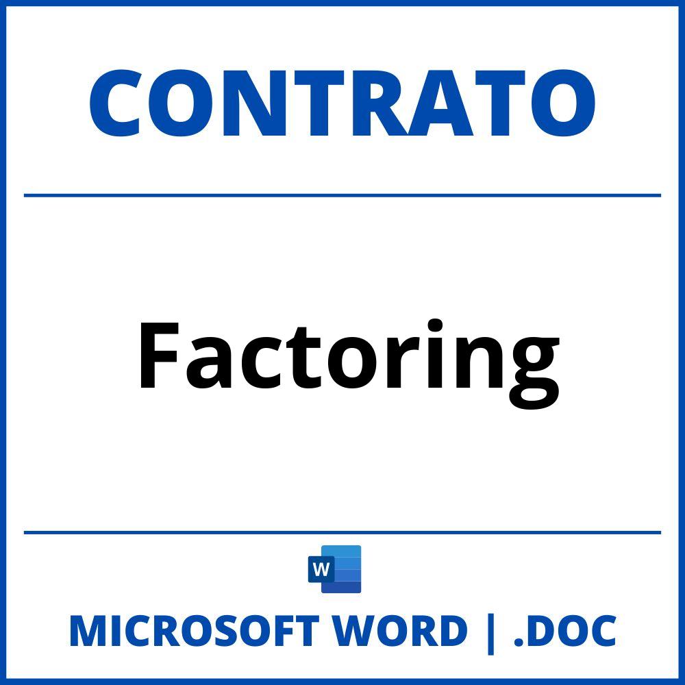 Contrato De Factoring