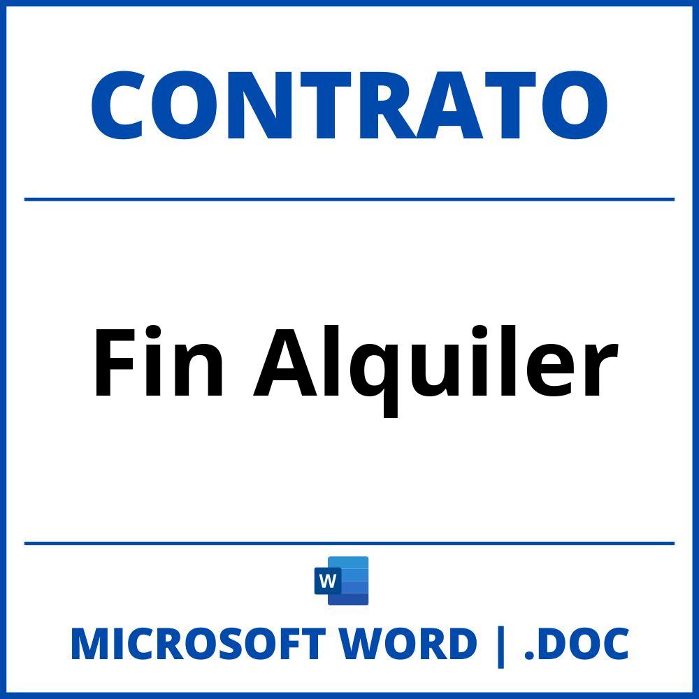 Contrato Fin Alquiler En Word 0836