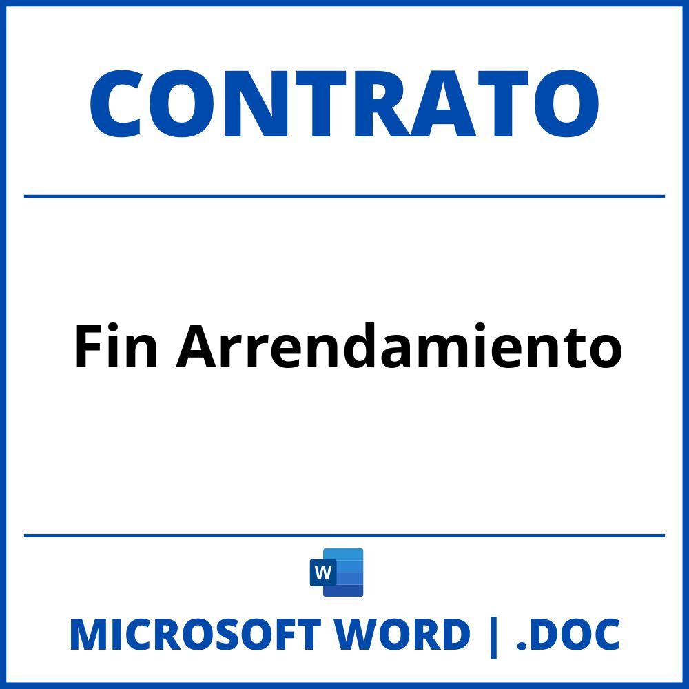 Contrato Fin Arrendamiento