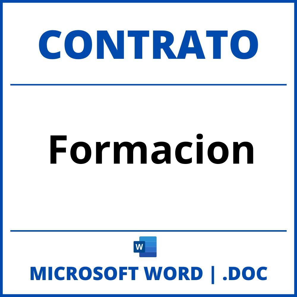 Contrato De Formacion