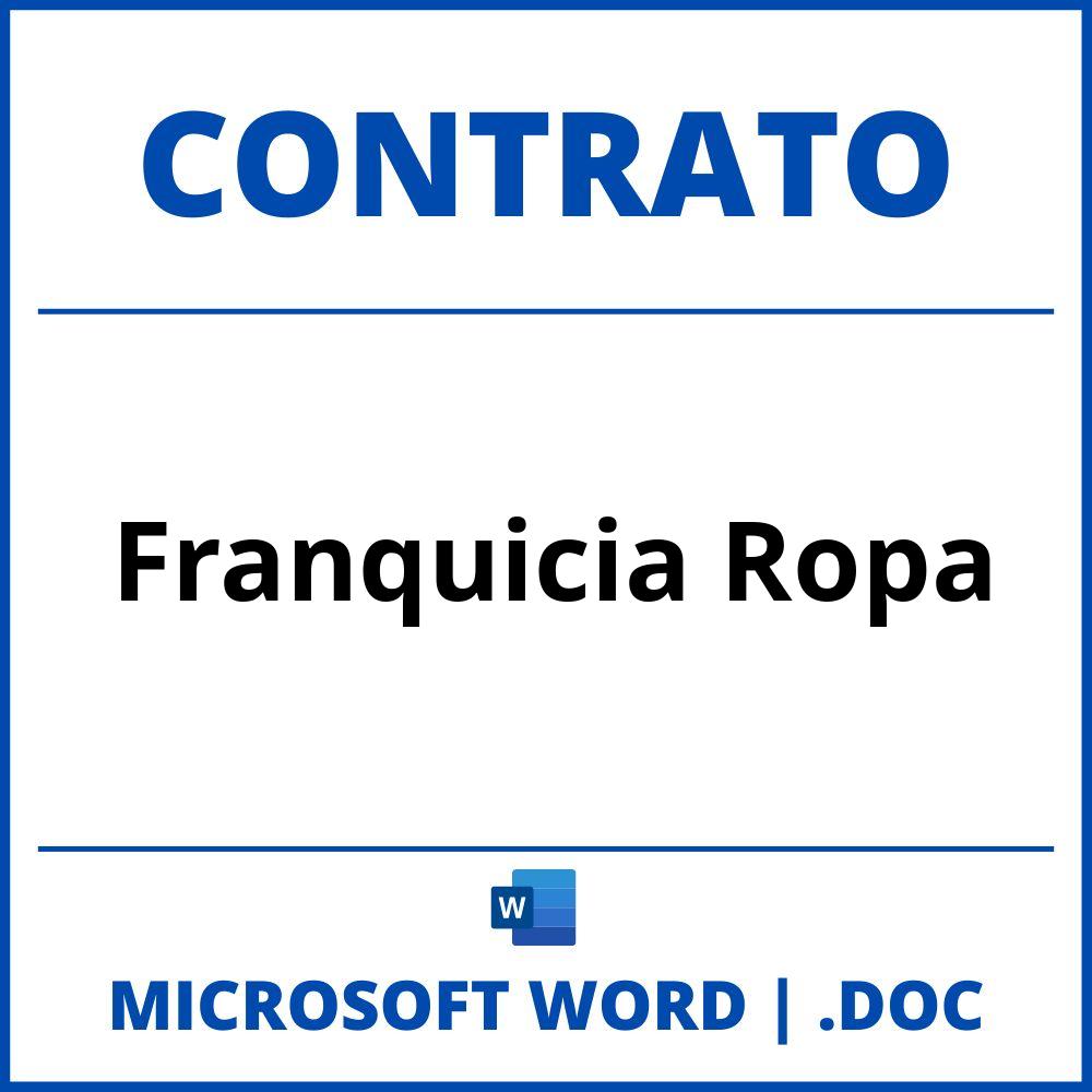 Contrato De Franquicia Ropa