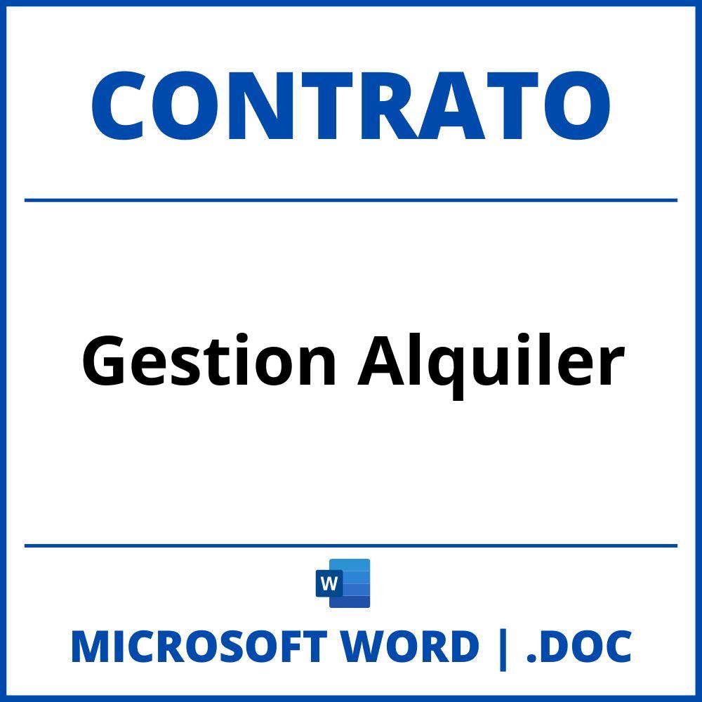 Contrato De Gestion Alquiler