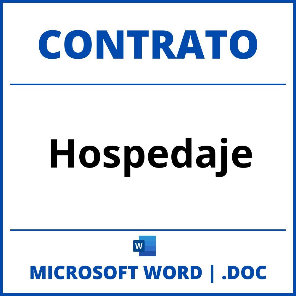 Contrato De Hospedaje