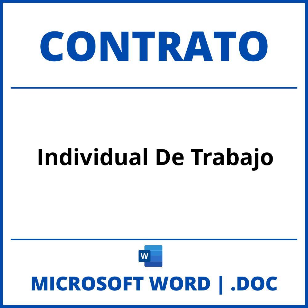 Contrato Individual De Trabajo