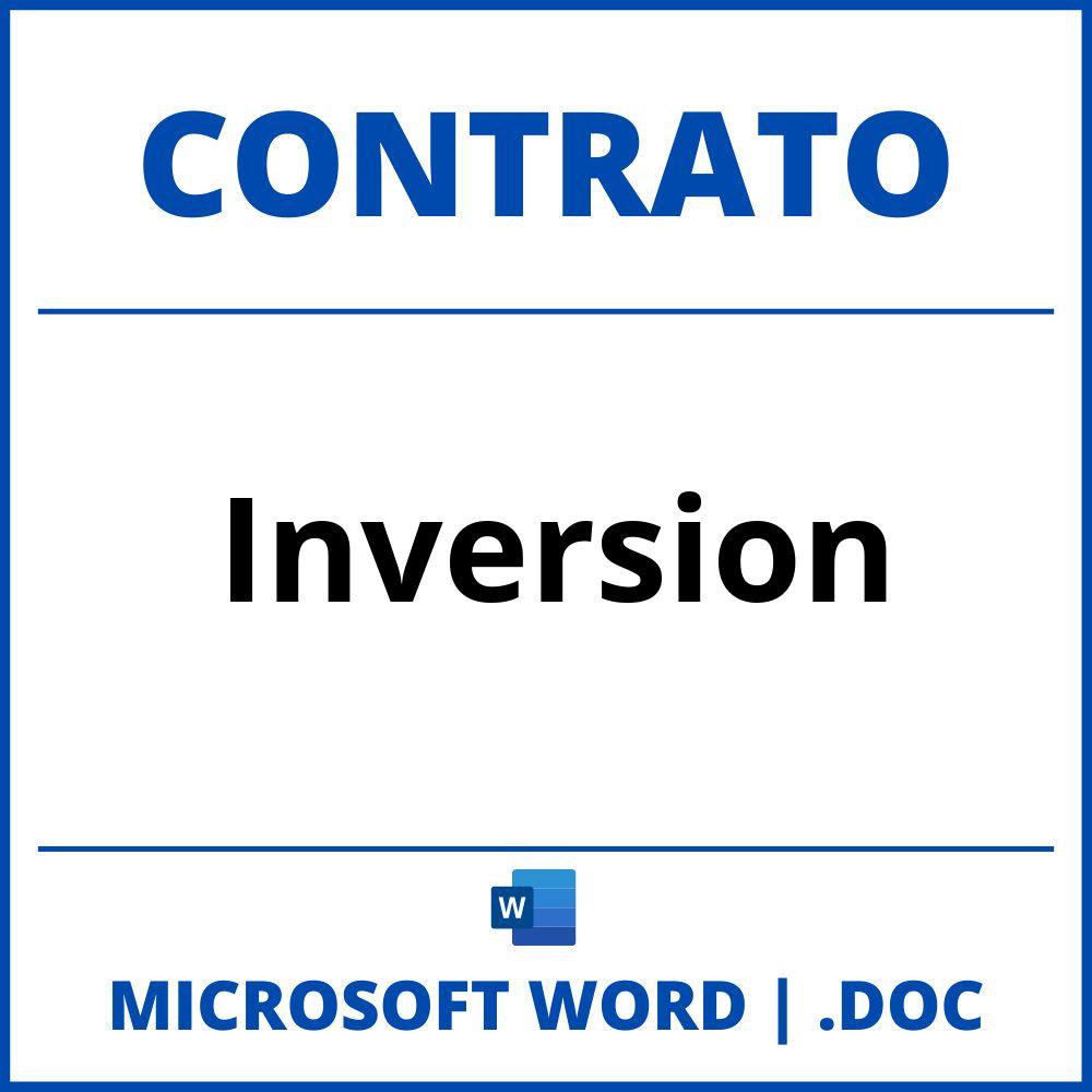 Contrato De Inversion