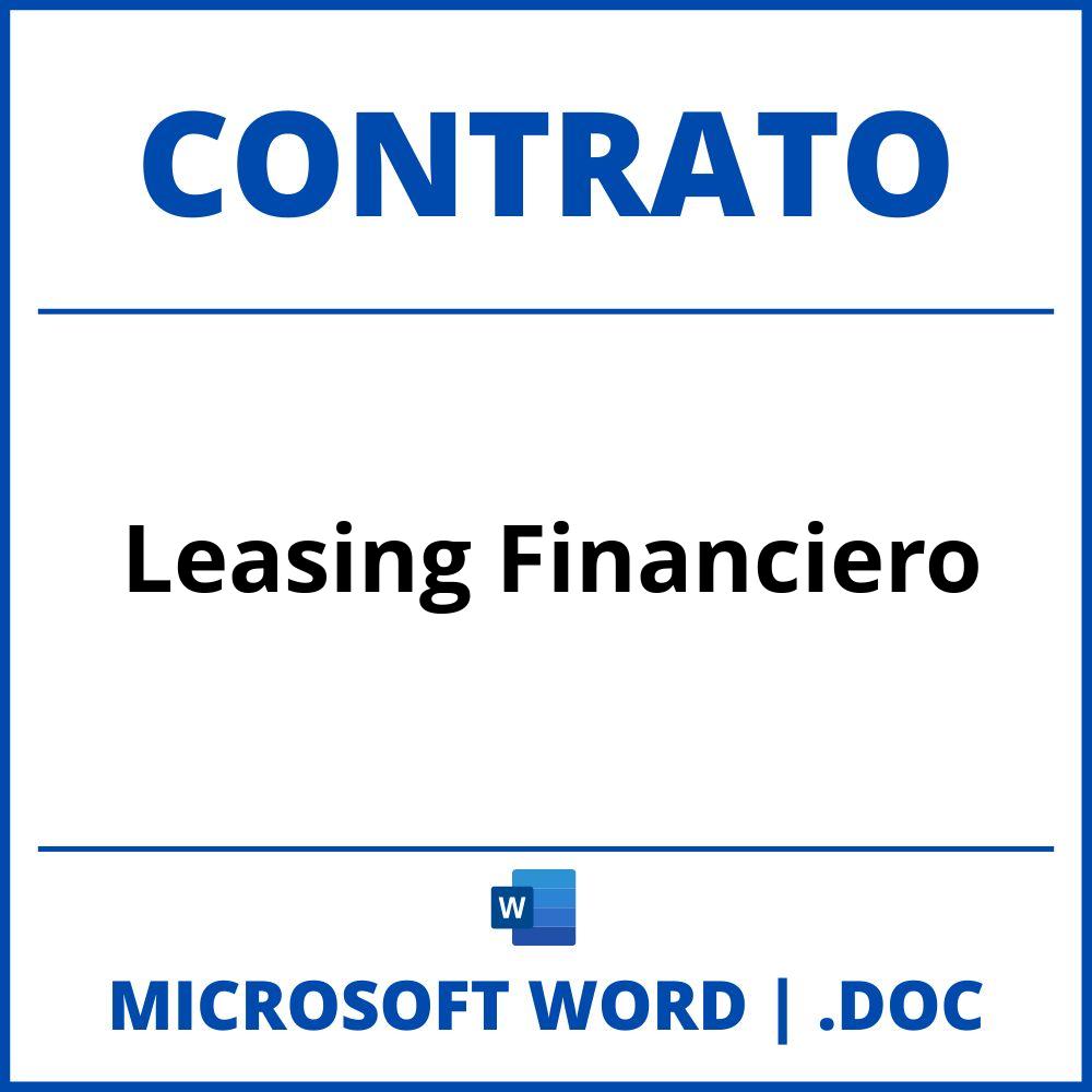 Contrato Leasing Financiero