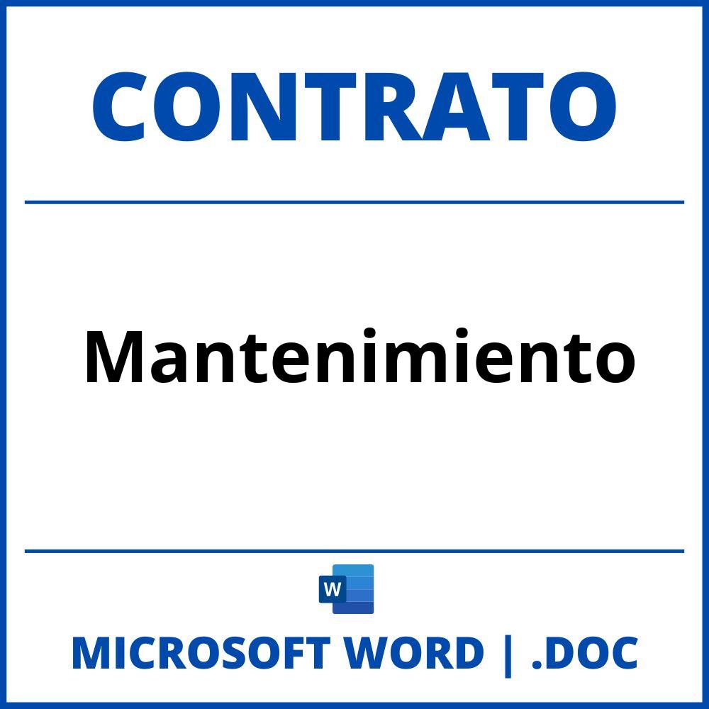 Contrato De Mantenimiento