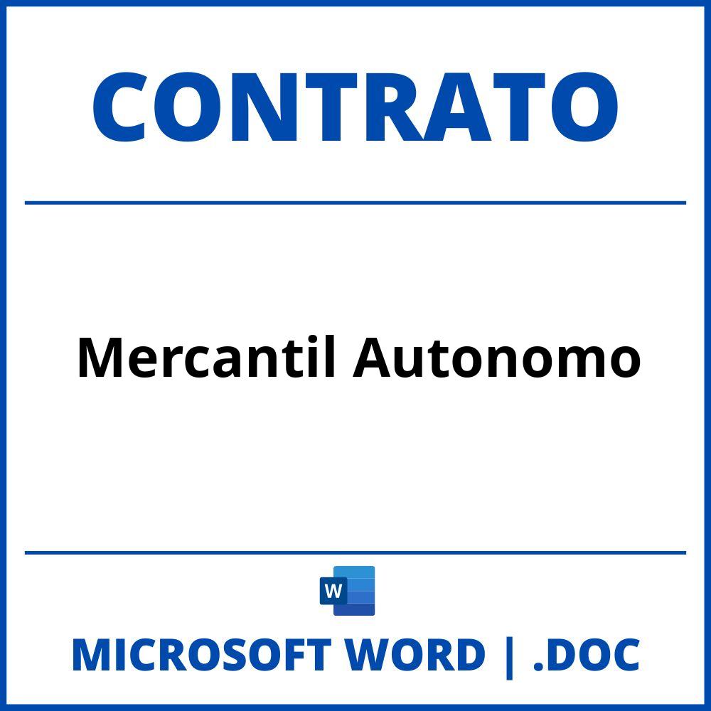 Contrato Mercantil Autonomo