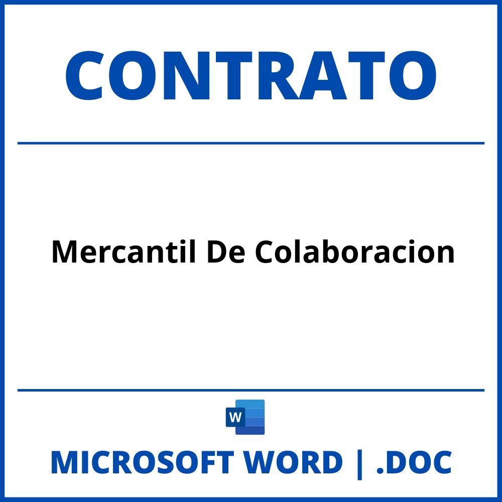 Contrato Mercantil De Colaboracion